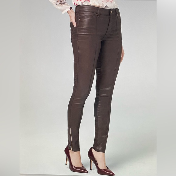 NWT WHBM MidRise Skinny Ankle Coated Cabernet 2R - Picture 1 of 16